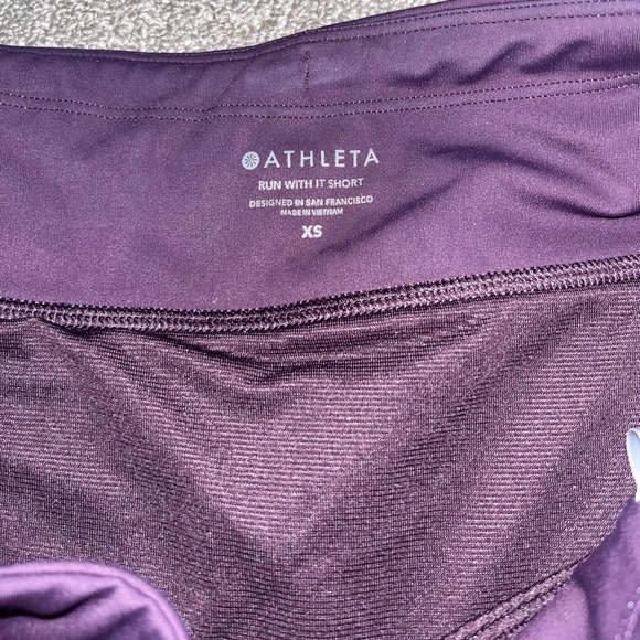 Athleta Shorts Womens Medium Agate Purple Run With It Piping Athletic Running - Picture 2 of 5